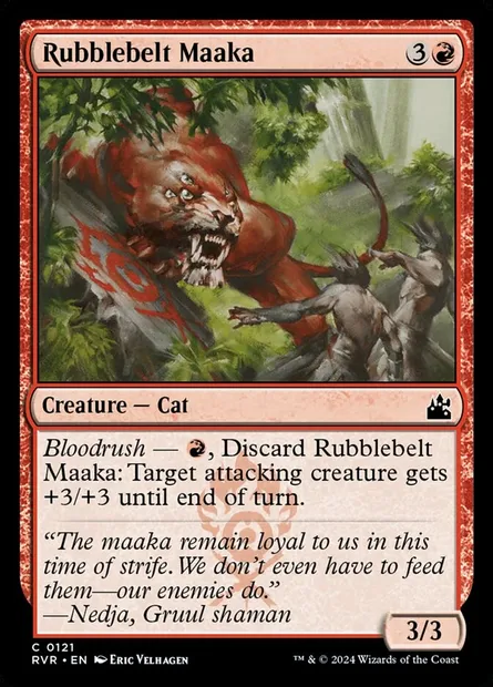 Rubblebelt Maaka, Magic card RVR 121 — Ravnica Remastered set