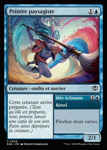 Peintre paysagiste // Vibrant Idea, carte Magic SOS 56 — extension Secrets of Strixhaven