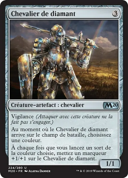 Chevalier de diamant, carte Magic M20 224 — extension Core Set 2020