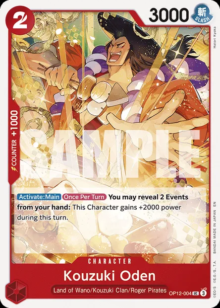 Kouzuki Oden, One Piece card OP12-004 — LEGACY OF THE MASTER set
