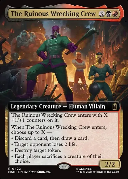 The Ruinous Wrecking Crew, Magic card MSH 422 — Marvel Super Heroes set