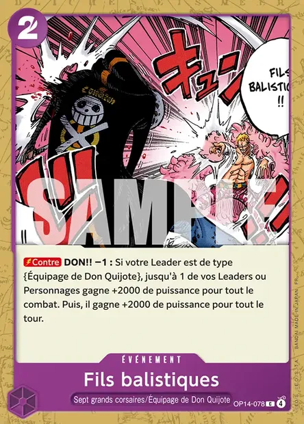 Fils balistiques, carte One Piece OP14-078 — extension LES SEPT DE LA MER D'AZUR