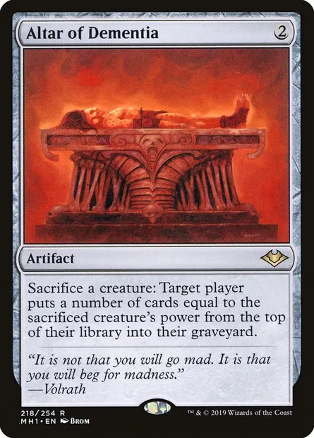 Altar of Dementia, Magic card MH1 218 — Modern Horizons set