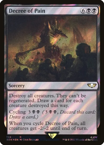 Décret de souffrance, carte Magic 40K 198★ — extension Warhammer 40,000 Commander