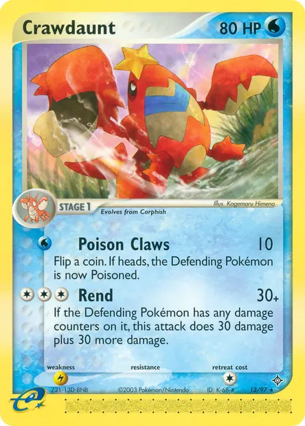 Crawdaunt, Pokémon card DR 13 — Dragon set