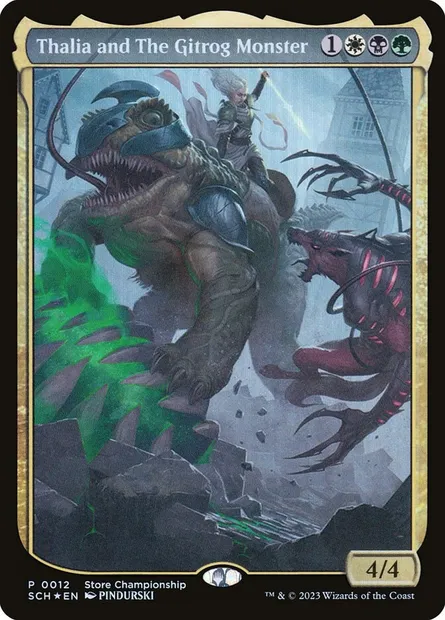 Thalia and The Gitrog Monster, Magic card SCH 12 — Store Championships set