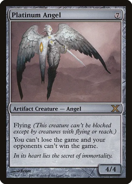 Platinum Angel, Magic card 10E 339 — Tenth Edition set
