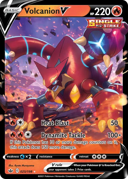 Volcanion V, Pokémon card CRE 25 — Chilling Reign set