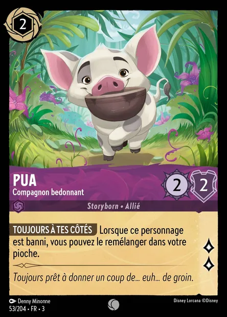Pua - Compagnon bedonnant, carte Disney Lorcana CH3-053 — extension Les Terres d'Encres