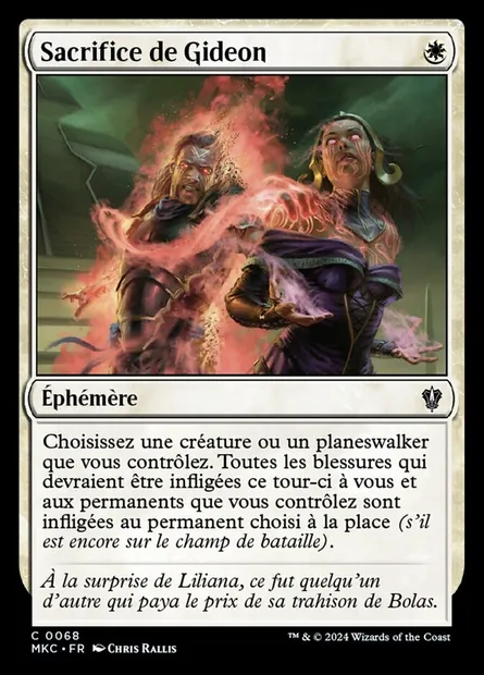 Sacrifice de Gideon, carte Magic MKC 68 — extension Murders at Karlov Manor Commander