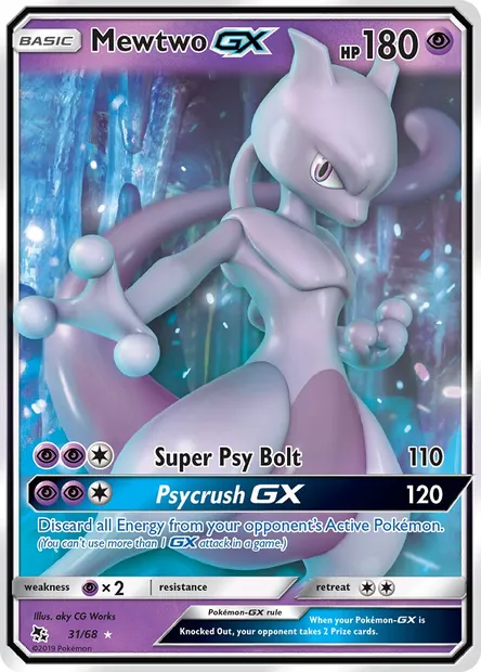 Mewtwo GX, Pokémon card HIF 31 — Hidden Fates set