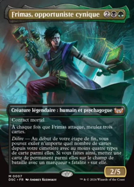 Frimas, opportuniste cynique, carte Magic DSC 7 — extension Duskmourn: House of Horror Commander