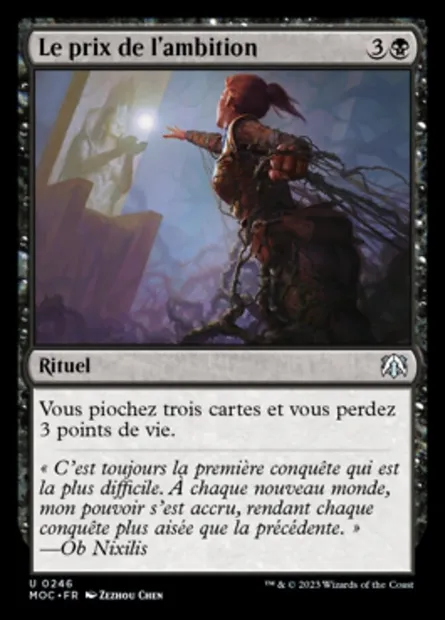 Le prix de l'ambition, carte Magic MOC 246 — extension March of the Machine Commander