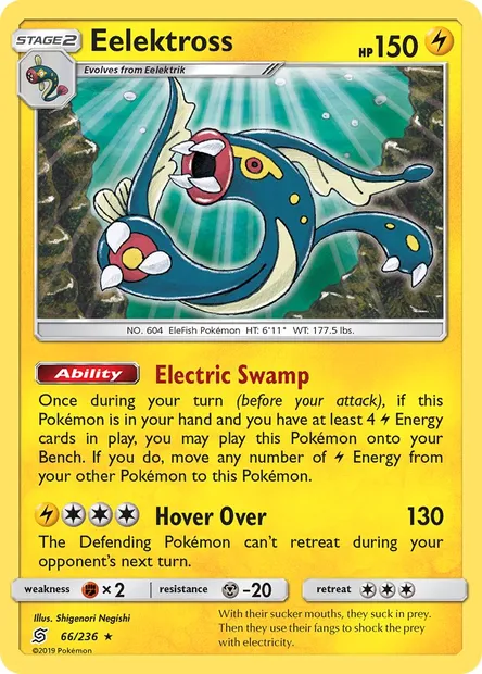 Eelektross, Pokémon card UNM 66 — Unified Minds set