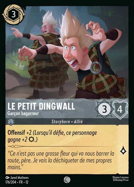 Le Petit Dingwall - Garçon bagarreur, carte Disney Lorcana CH12-176 — extension Contrées Inconnues