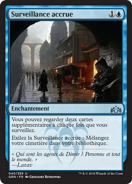 Surveillance accrue, carte Magic GRN 40 — extension Les Guildes de Ravnica
