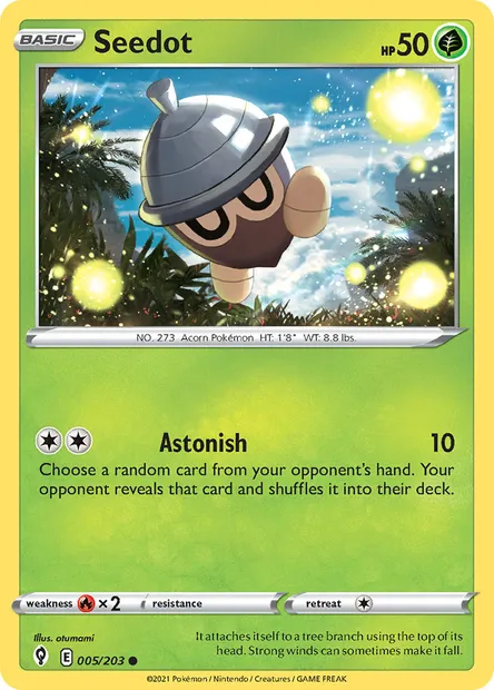 Seedot, Pokémon card EVS 5 — Evolving Skies set
