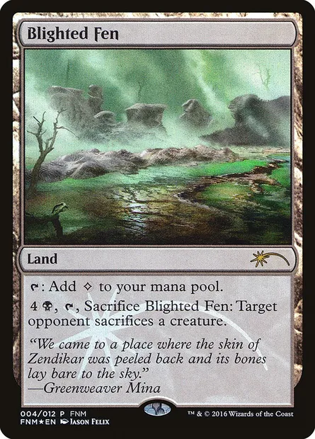 Blighted Fen, Magic card F16 4 — Friday Night Magic 2016 set
