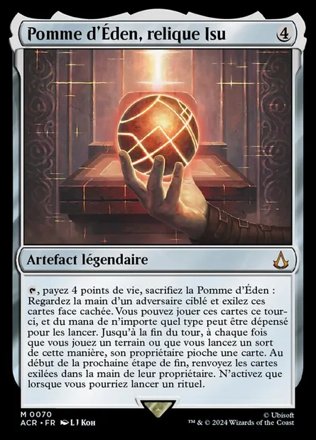Pomme d'Éden, relique Isu, carte Magic ACR 70 — extension Assassin's Creed