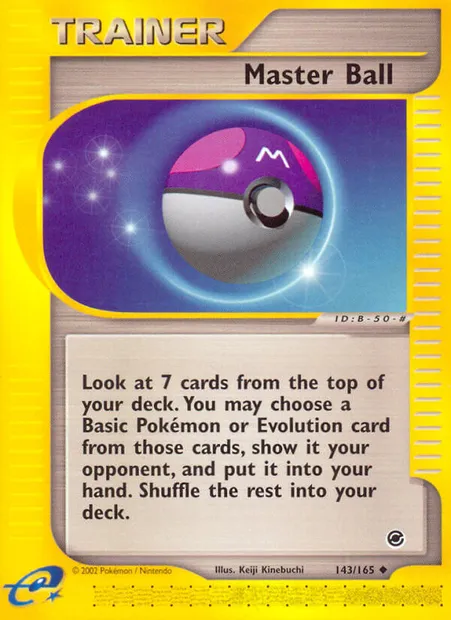 Master Ball, Pokémon card EX 143 — Expedition Base Set set