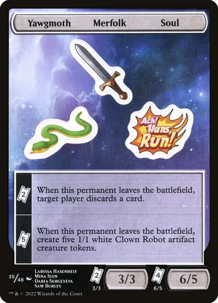 Yawgmoth Merfolk Soul, carte Magic SUNF 35 — extension Unfinity Sticker Sheets
