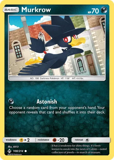 Murkrow, Pokémon card UNB 108 — Unbroken Bonds set