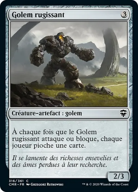 Golem rugissant, carte Magic CMR 316 — extension Commander Legends