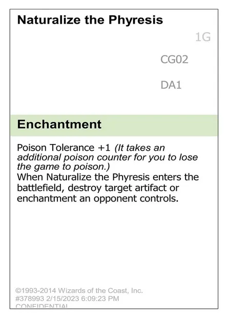 Naturalize the Phyresis, carte Magic UNK CG02a — extension Unknown Event