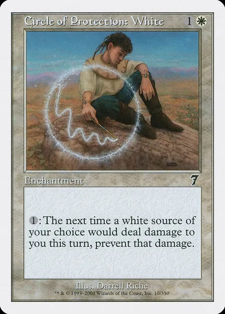 Circle of Protection: White, Magic card 7ED 10 — Seventh Edition set