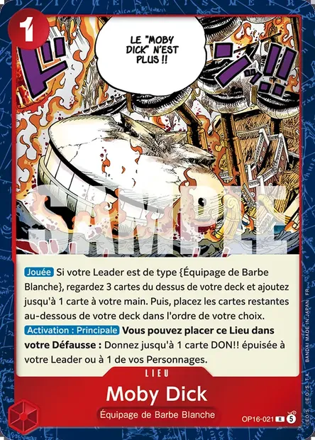 Moby Dick, carte One Piece OP16-021 — extension L'HEURE DE LA BATAILLE DÉCISIVE