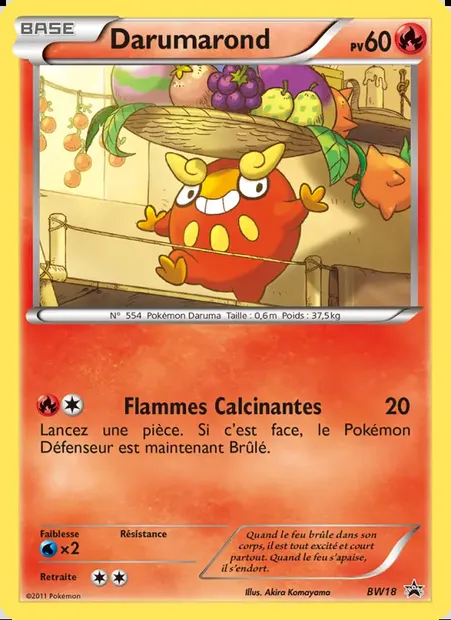 Darumarond, carte Pokémon BW 18 — extension Promo BW