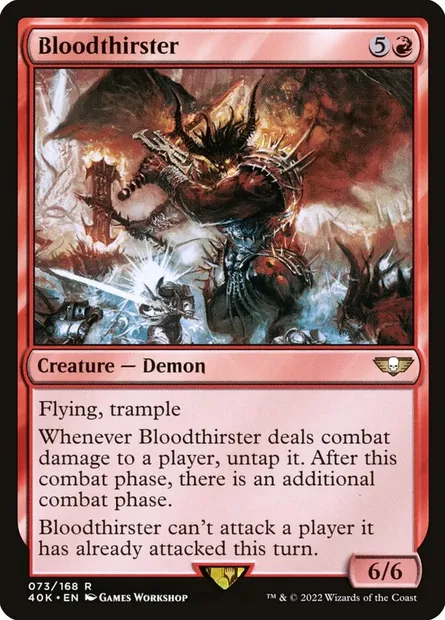 Bloodthirster, Magic card 40K 73 — Warhammer 40,000 Commander set