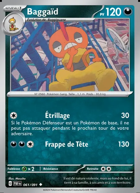 Baggaïd, carte Pokémon PAF 061 — extension Destinées de Paldea