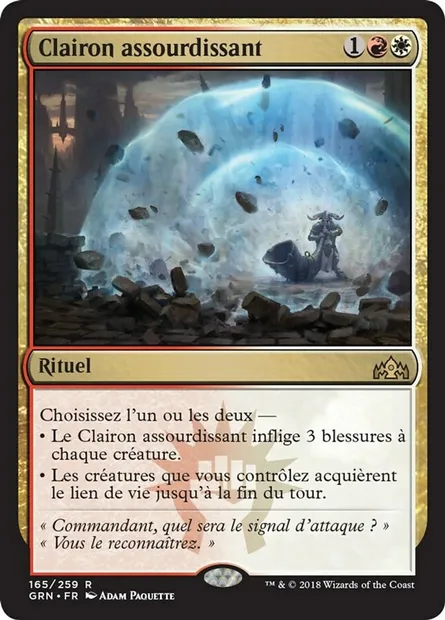 Clairon assourdissant, carte Magic GRN 165 — extension Les Guildes de Ravnica