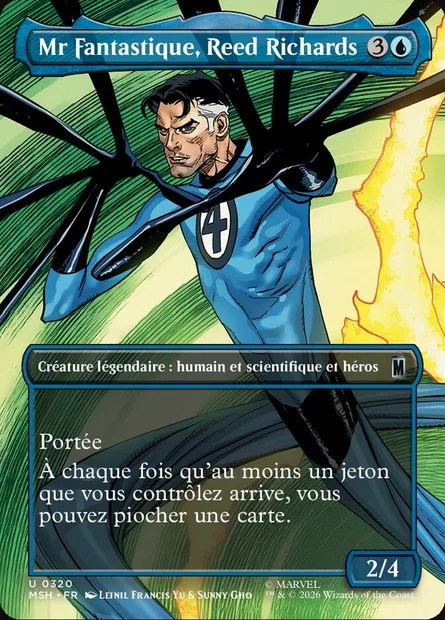 Mr Fantastique, Reed Richards, carte Magic MSH 320 — extension Marvel Super Heroes
