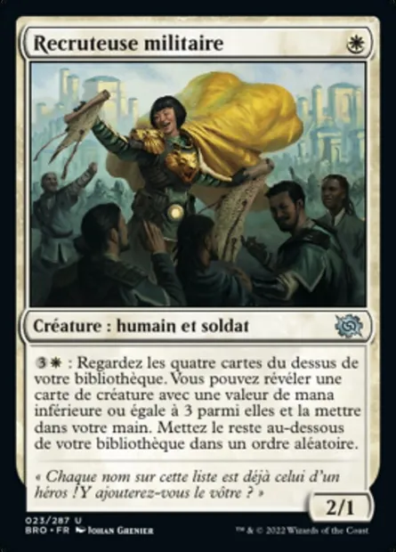 Recruteuse militaire, carte Magic BRO 23 — extension La Guerre Fratricide