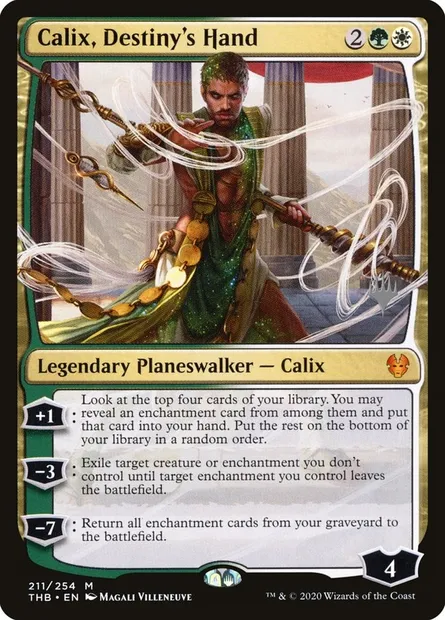 Calix, Destiny's Hand, Magic card PTHB 211p — Theros Beyond Death Promos set
