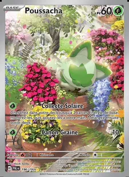 Poussacha, carte Pokémon PAL 196 — extension Évolutions à Paldea