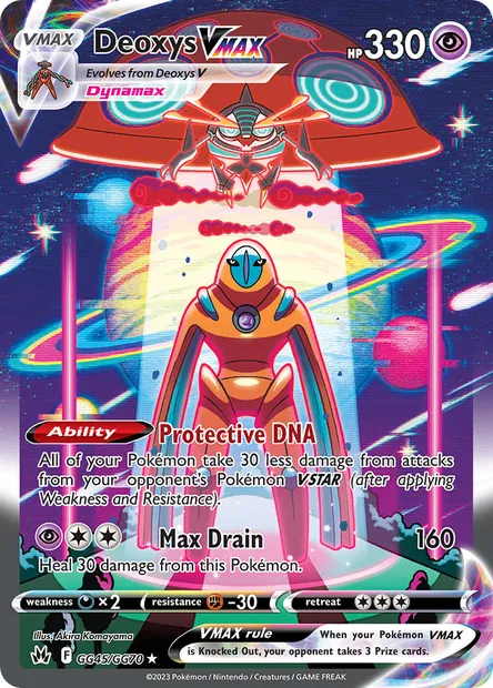 Deoxys VMAX, Pokémon card CRZ GG45 — Crown Zenith set