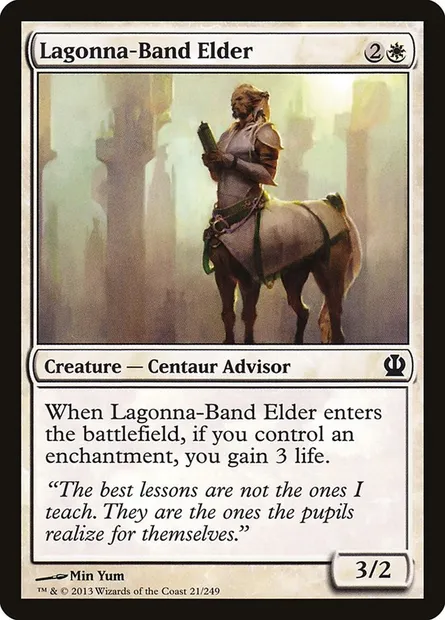 Lagonna-Band Elder, Magic card THS 21 — Theros set