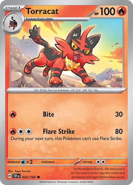 Torracat, Pokémon card TEF 033 — Temporal Forces set