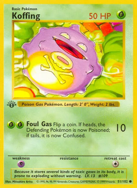 Koffing, Pokémon card BS 51 — Base Set set