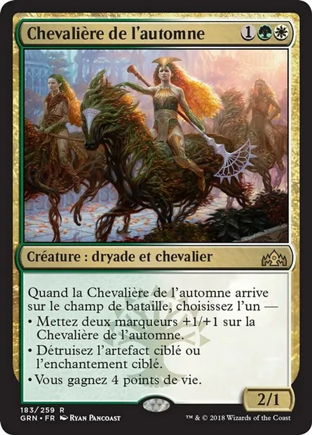 Chevalière de l'automne, carte Magic GRN 183 — extension Les Guildes de Ravnica