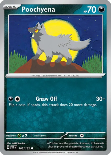 Poochyena, Pokémon card TEF 105 — Temporal Forces set