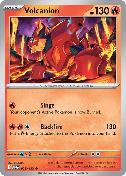 Volcanion, Pokémon card MEG 025 — Mega Evolution set