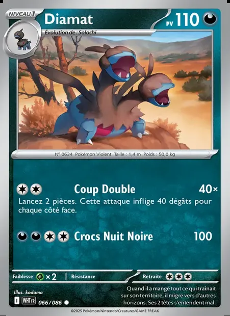 Diamat, carte Pokémon WHT 066 — extension Flamme Blanche