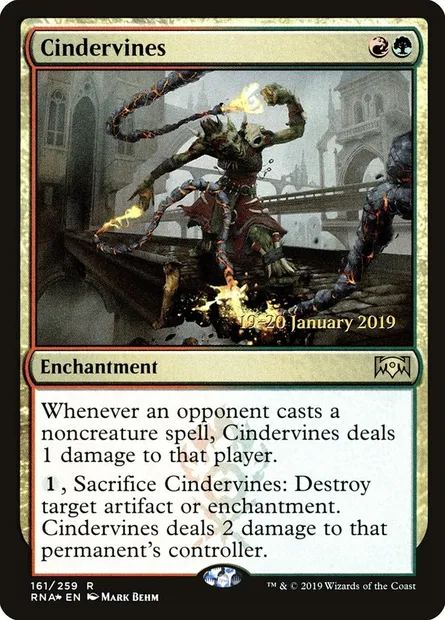 Cindervines, Magic card PRNA 161s — Ravnica Allegiance Promos set