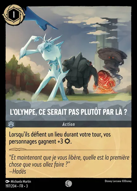 L'Olympe, ce serait pas plutôt par là ?, carte Disney Lorcana CH3-197 — extension Les Terres d'Encres