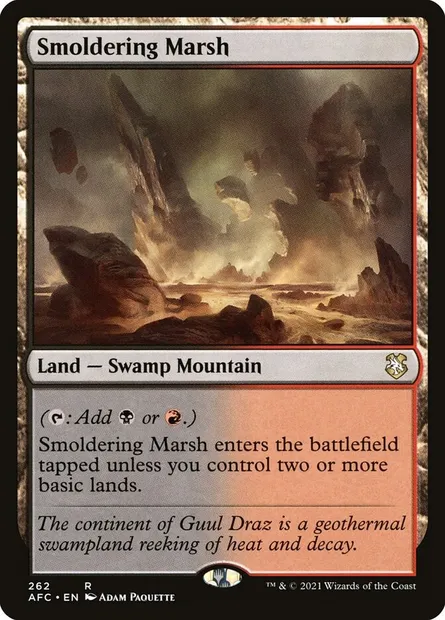 Smoldering Marsh, Magic card AFC 262 — Forgotten Realms Commander set