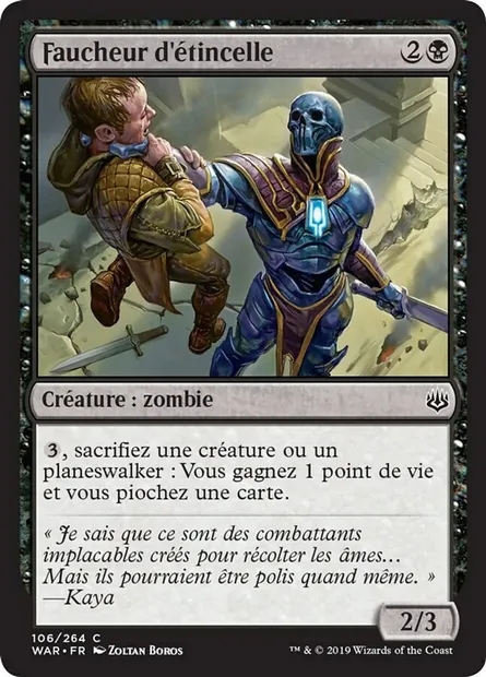Faucheur d'étincelle, carte Magic WAR 106 — extension La guerre des Planeswalkers